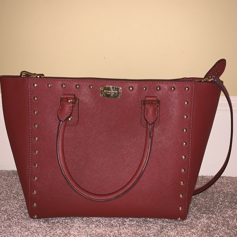 Burgundy Michael Kors Handbag